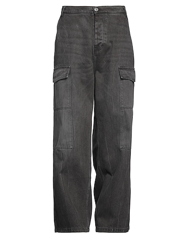 AMI ALEXANDRE MATTIUSSI Denim trousers ANTRACITE 100% Cotton