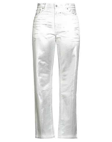 THE BIG WHITE BLUE Denim pants Silver 100% Cotton