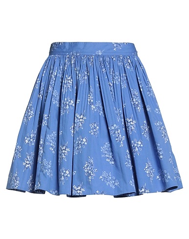 POLO RALPH LAUREN Mini skirt BLU CHIARO 60% Cotton, 40% Polyester