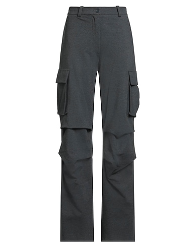 SEMICOUTURE Повседневные брюки Свинцово-серый 67% Вискоза, 28% Полиамид, 5% Эластан