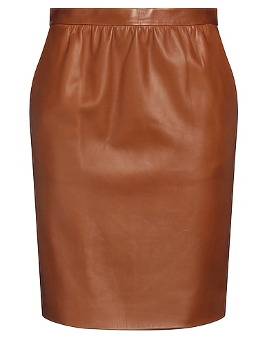 SAINT LAURENT Mini skirt Camel Lambskin