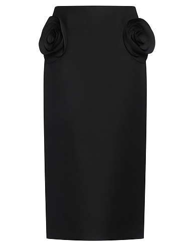 VALENTINO GARAVANI Falda midi Negro 65% Lana Virgen, 35% Seda