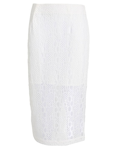 PINKO Midi skirt Ivory 98% Polyamide, 2% Elastane