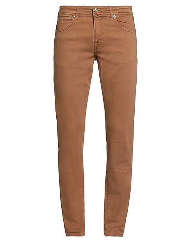 BRIGLIA 1949 Casual pants Brown 99% Cotton, 1% Elastane