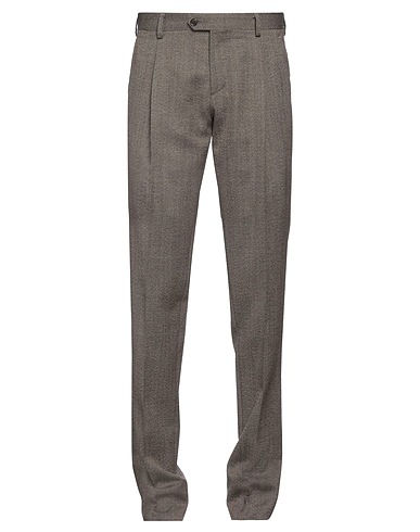 LARDINI Casual pants Dark brown 55% Polyester, 45% Cotton