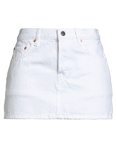 WARDROBE.NYC Denim skirt White 100% Cotton