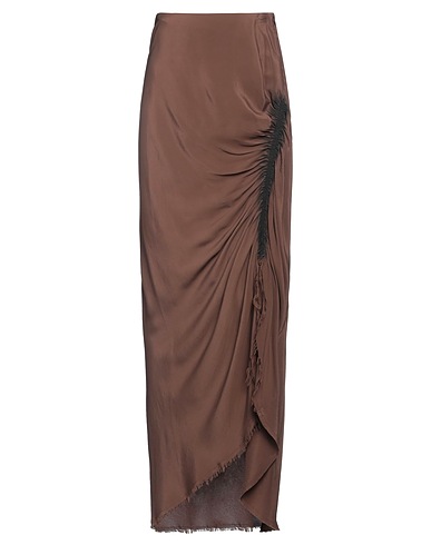 MIISTA Long skirt Brown 73% Acetate, 27% Silk