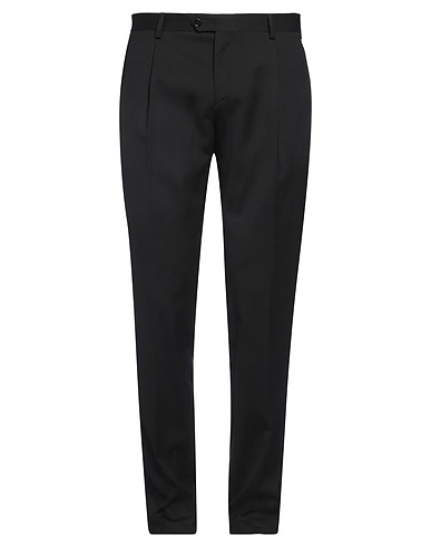 LARDINI Casual trouser Black 98% Wool, 2% Elastane