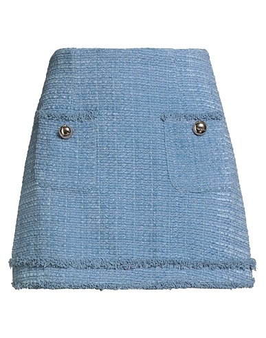 NO SECRETS Mini skirt Pastel blue 70% Polyester, 30% Wool