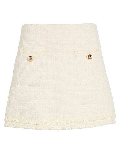 NO SECRETS Minigonna Panna 70% Poliestere, 30% Lana