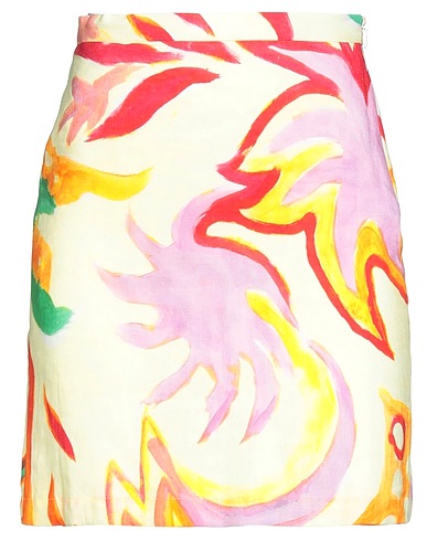 MARNI x NO VACANCY INN Mini skirt GIALLO 67% Linen, 33% Viscose