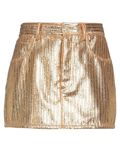 FORTE_FORTE Minigonna Oro 92% Poliestere, 8% Elastan, Poliuretano