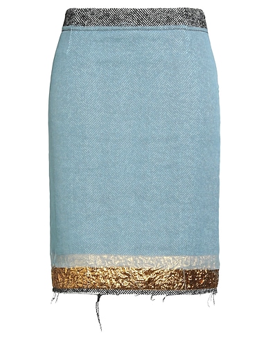 DRIES VAN NOTEN Midi skirt Azure 43% Silk, 24% Wool, 22% Polyester, 6% Nylon, 5% Polyamide