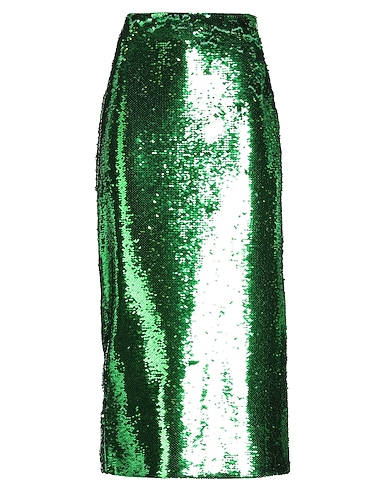 ISABELLE BLANCHE Paris Midi skirt Emerald green 100% Polyester, Acetate