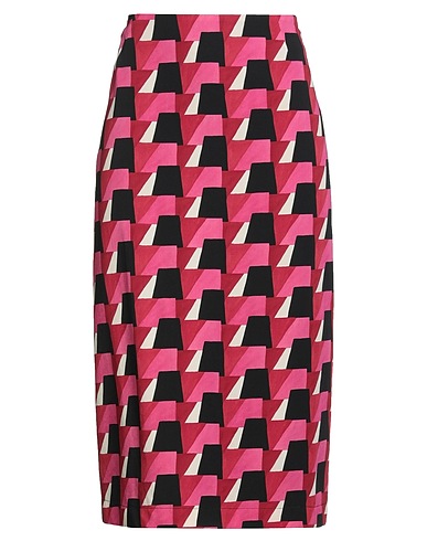 LAURA URBINATI Midi skirt Brick red 95% Virgin Wool, 5% Elastane