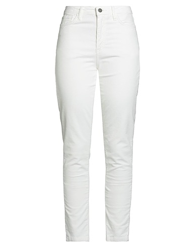 FRED MELLO Casual trouser White 98% Cotton, 2% Elastane