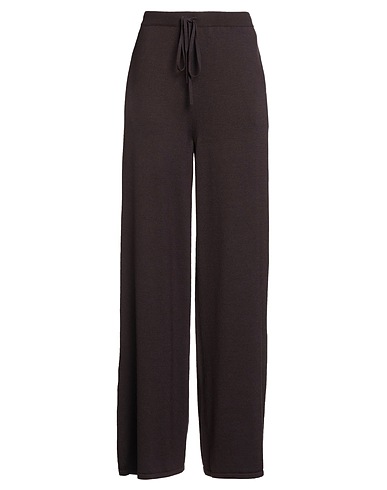STELLA McCARTNEY Casual trouser Dark brown 90% Wool, 9% Polyamide, 1% Elastane