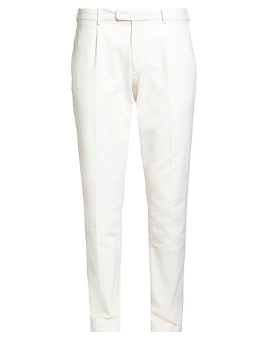DEVORE INCIPIT Casual trouser Ivory 97% Cotton, 3% Elastane
