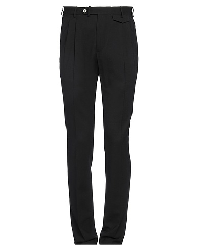 SANTANIELLO Casual trouser Black 58% Wool, 38% Polyester, 4% Elastane