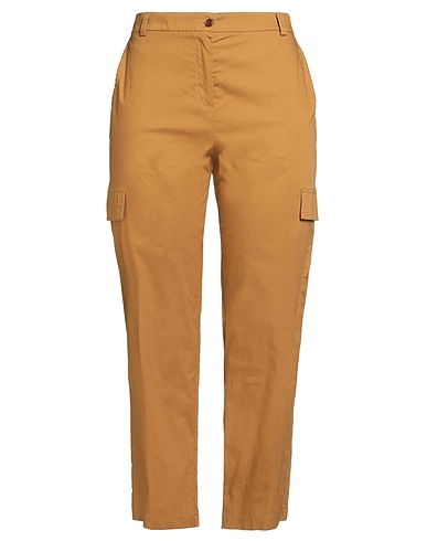 MARIA BELLENTANI Casual trouser Camel 97% Cotton, 3% Elastane