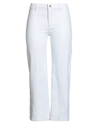 SILVIAN HEACH Denim trousers White 60% Cotton, 34% Polyester, 3% Rayon, 3% Elastane