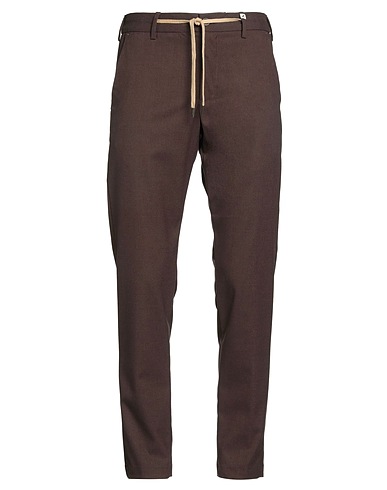 MYTHS Casual trouser Dark brown 68% Polyester, 30% Viscose, 2% Elastane