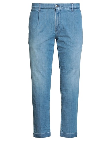 FAY Denim trousers Blue 99% Cotton, 1% Elastane