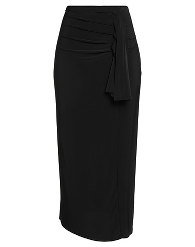 HAVEONE Midi skirt Black 95% Polyester, 5% Elastane