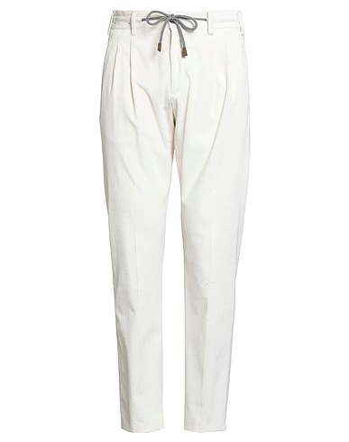 ELEVENTY Casual trouser PLATINUM Ivory 91% Cotton, 8% Cashmere, 1% Elastane