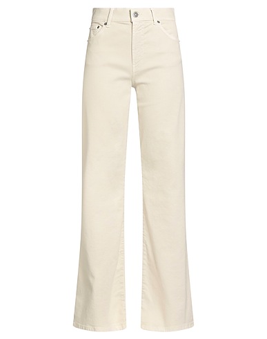 DONDUP Denim trousers Ivory 66% Cotton, 32% Lyocell, 2% Elastane