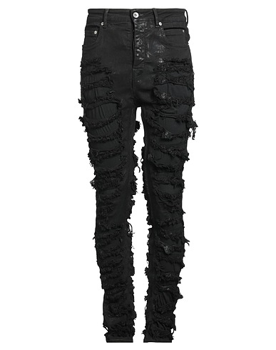 DRKSHDW by RICK OWENS Denim pants Black 91% Cotton, 6% Elastomultiester, 3% Rubber