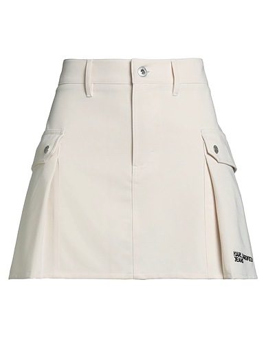 KARL LAGERFELD JEANS Mini skirt Beige 78% Polyester, 18% Viscose, 4% Elastane