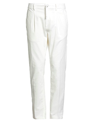 CRUNA Casual trouser White 98% Cotton, 2% Elastane