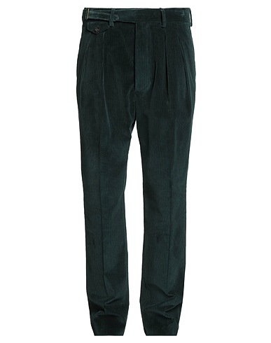 LARDINI Casual pants Dark green 98% Cotton, 2% Elastane