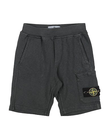 STONE ISLAND JUNIOR Shorts & Bermuda Charcoal 100% Cotton