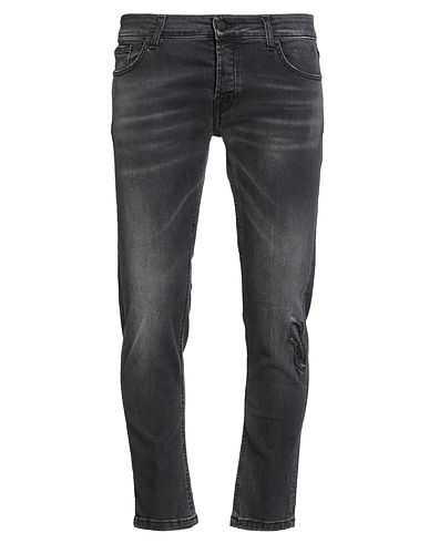 OUT/FIT Denim trousers Black 99% Cotton, 1% Elastane