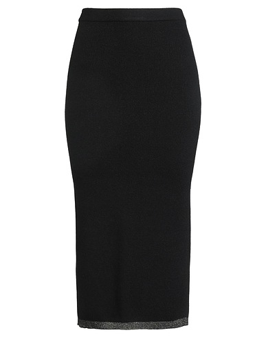 VILA Midi skirt Black 50% Viscose, 28% Polyester, 22% Nylon