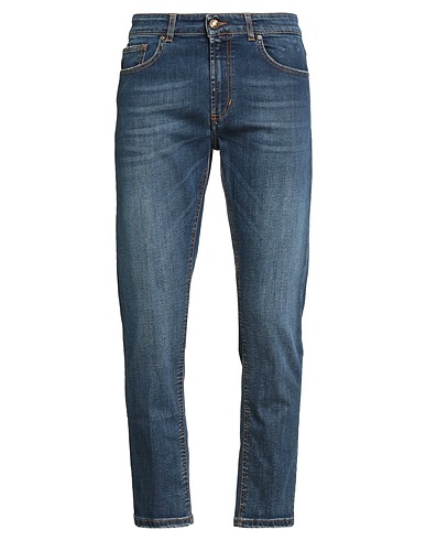OUT/FIT Denim trousers Blue 98% Cotton, 2% Elastane