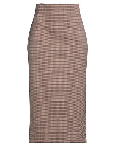 MVP WARDROBE Midi skirt Light brown 55% Polyester, 44% Virgin Wool, 1% Elastane