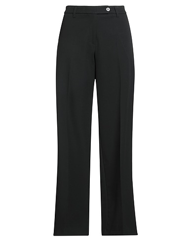 LANACAPRINA Casual trouser Black 67% Polyester, 29% Viscose, 4% Elastic fibres