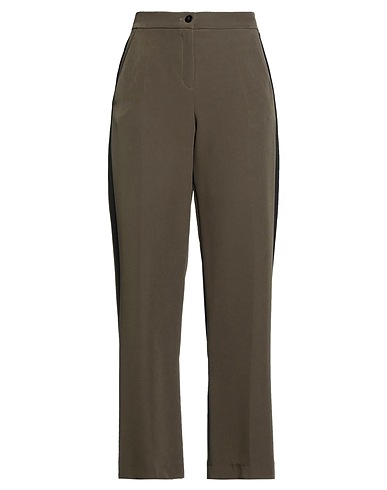 ELENA MIRÒ Casual trouser Military green 89% Polyester, 11% Elastane