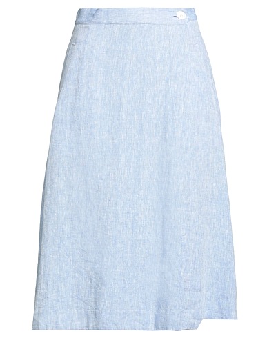 POLO RALPH LAUREN Midi skirt Sky blue 100% Linen