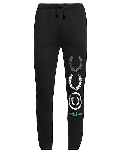 FRED PERRY Hosen Schwarz 66% Recyceltes Polyester, 34% Baumwolle