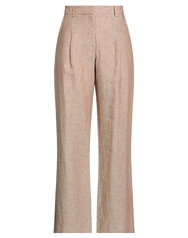 LE TRICOT PERUGIA Casual trouser Light brown 100% Linen