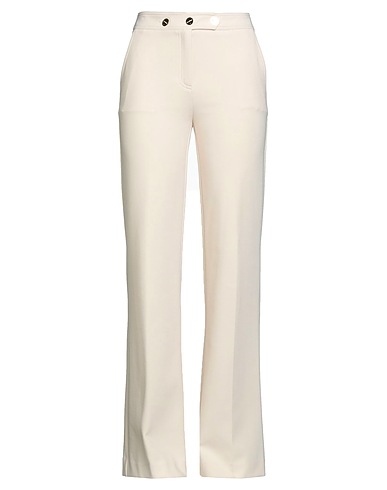 NENETTE Casual trouser Cream 61% Polyester, 34% Viscose, 5% Elastane