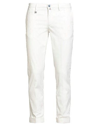 BARBATI Casual pants White 98% Cotton, 2% Elastane