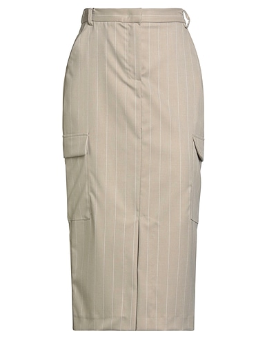 IMPERIAL Midi skirt BEIGE 64% Polyester, 34% Viscose, 2% Elastane