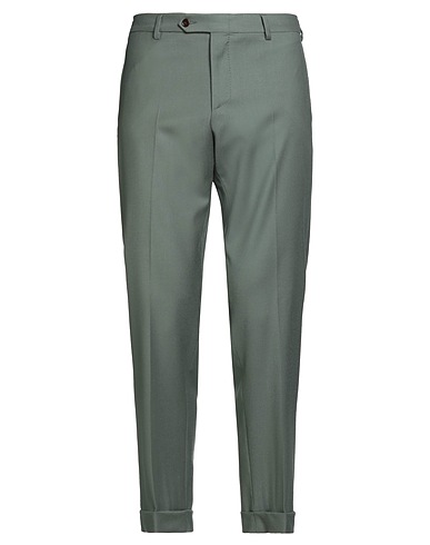 TOMBOLINI Casual trouser Sage green 65% Virgin Wool, 24% Polyamide, 7% Silk, 4% Elastane