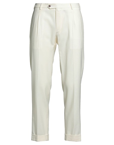 TOMBOLINI Casual pants Cream 99% Virgin Wool, 1% Elastane