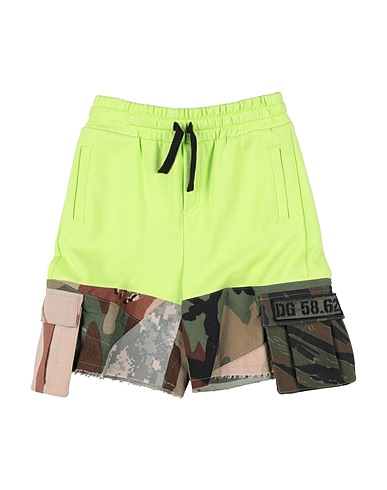 DOLCE&GABBANA Shorts & Bermuda Lime green 85% Cotton, 15% Polyamide, Polyester, Viscose